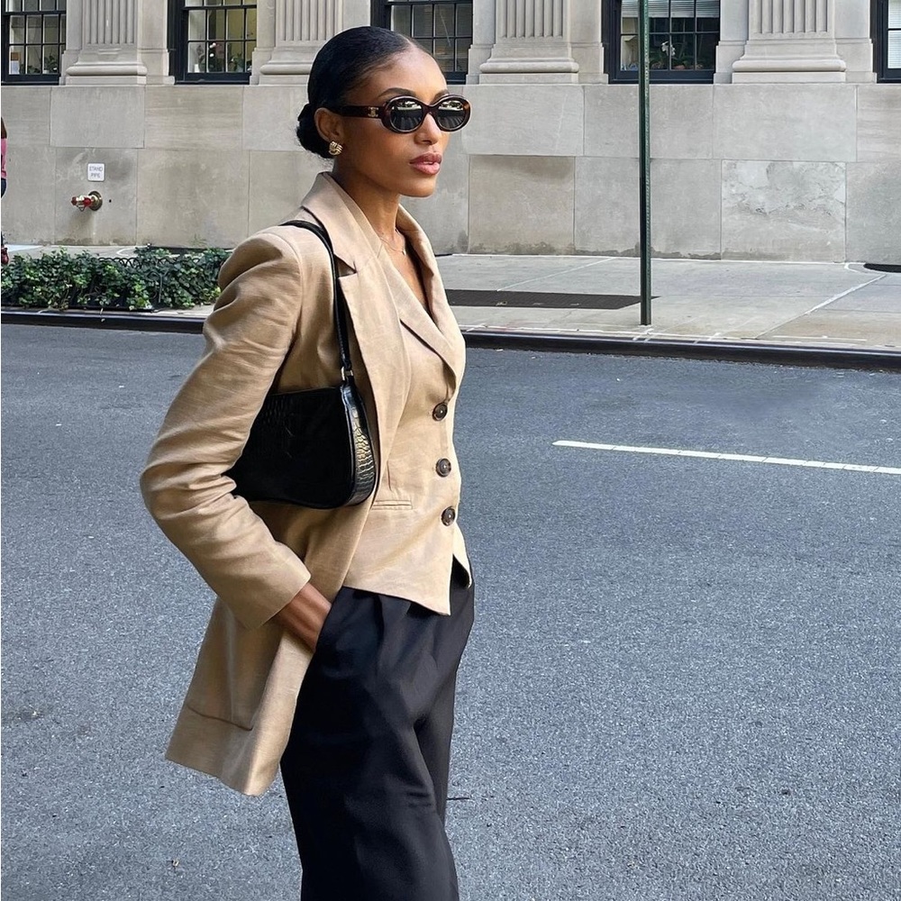 Tan Blazer and Vest Set